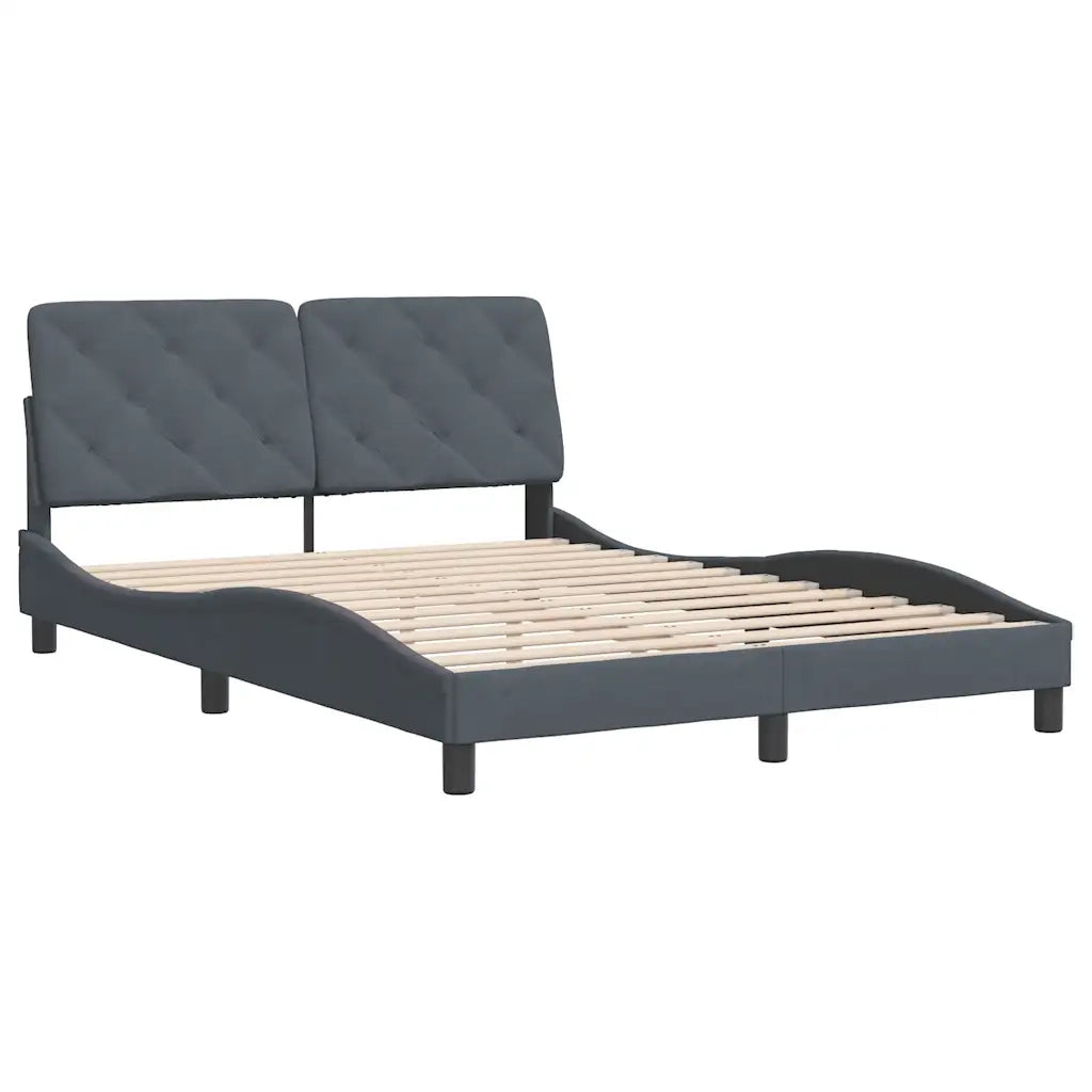 Giroletto senza Materasso-Struttura Letto Grigio Scuro 140x200 cm Velluto 771914