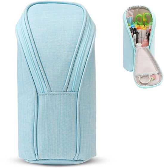 Etui con grande capacità, etui esteticamente unisex, etui carino, etui per adulti, per scuola, ufficio, ragazze, donne, studentesse, blu