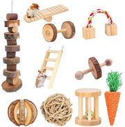 Cura Dentale Naturale per Cavi, Hamster e Chiniglia - Scala e Sfera per Gioco - Ideale per Cavi, Hamster e Chiniglia - Codice prodotto: [inserire codice prodotto] - Modello: [inserire modello] - Materiale: legno naturale