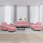 Set di Divani 4 pz con Cuscini rosa in Velluto 3202183