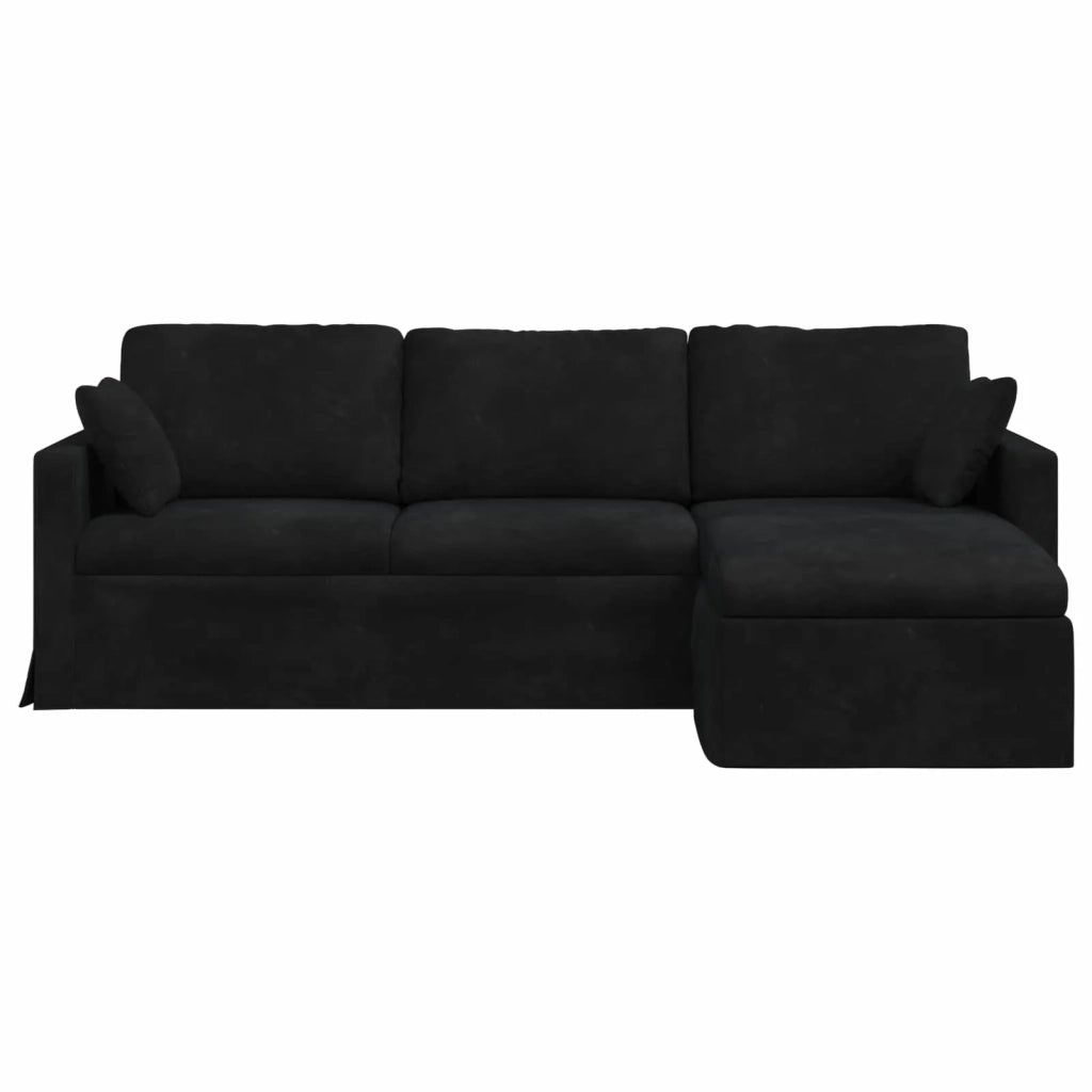 Divano Nero 228 x 134 x 80 cm Velluto 42024473
