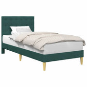 Letto singolo | Letto per adulti | Struttura del letto Verde Scuro 90 x 200 cm Tessuto