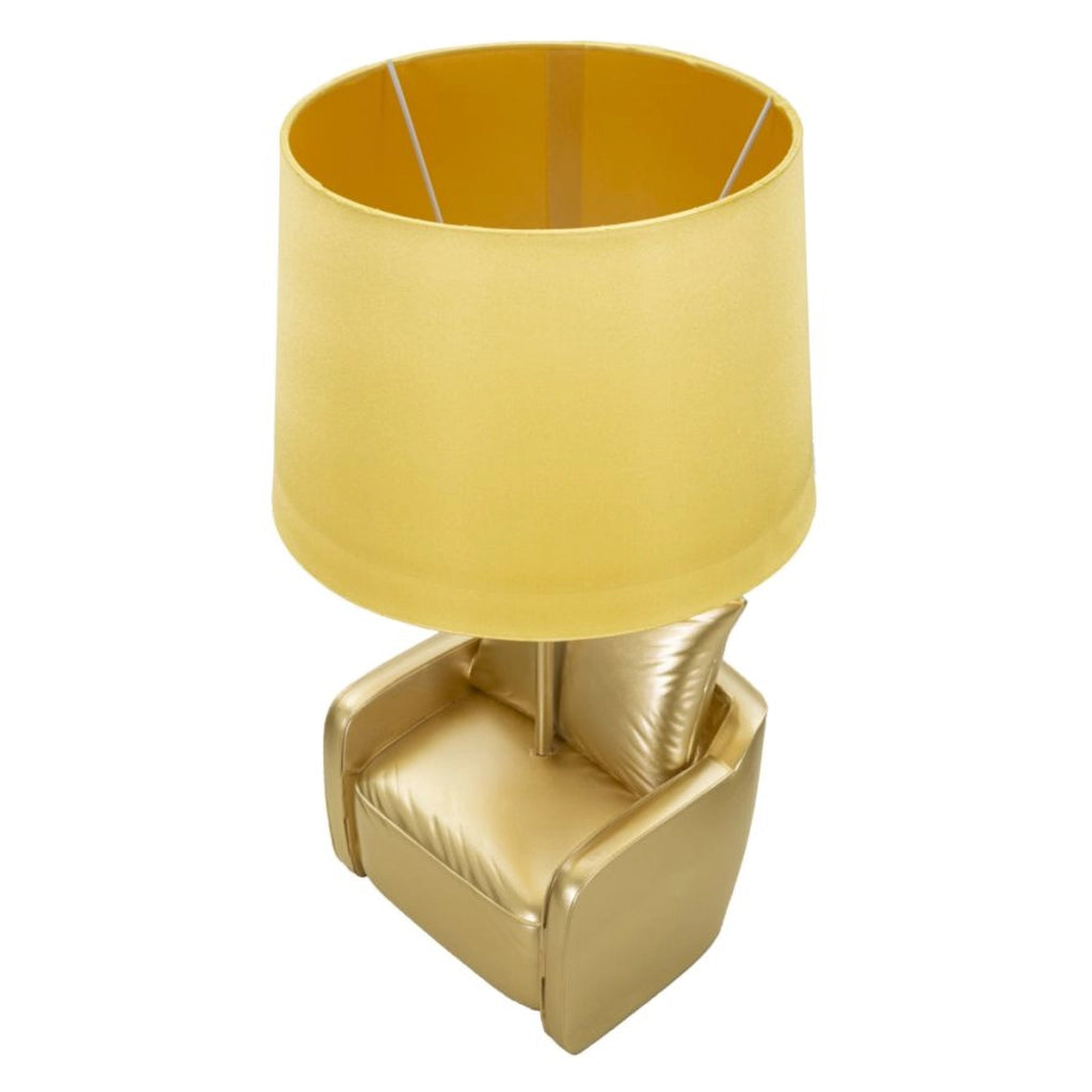 Lampada da Tavolo Poltrona, Oro, Poliresina, 26x26x46 cm