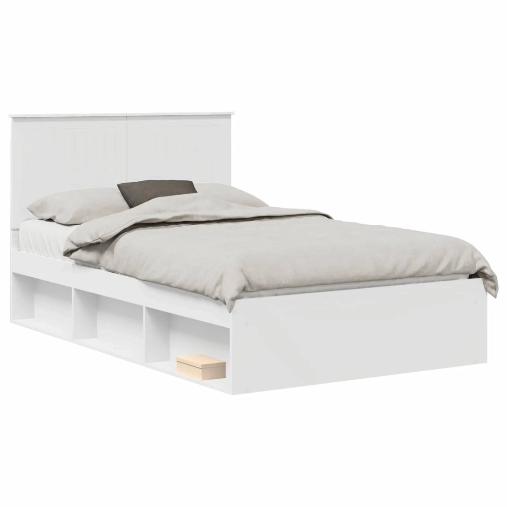 Letto matrimoniale | Letto per adulti | Struttura del letto Bianco 120 x 200 cm Pino massello