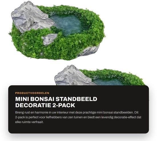 Decorazione Zen per Giardino Miniaturizzato - Standbeeld Bonsai con Effetto Vivace - Contenitore in Vetro - Materiale Resina - Progetto di Design Duraturo