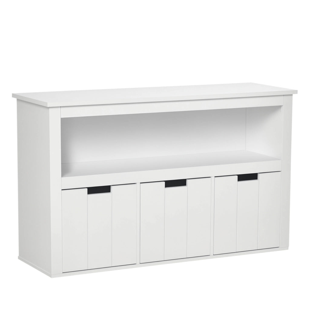Cassettiera con ante e ripiani aperti ¨C Minimal ¨C Bianco 102x33x61,5 cm