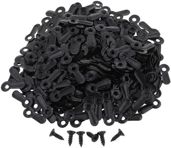 Fotoclips 100 pezzi - Hardware per cornice - Maniglie con viti - Metallo nero - Per fissaggio foto - Formato compatto - Sistemi di appendi foto