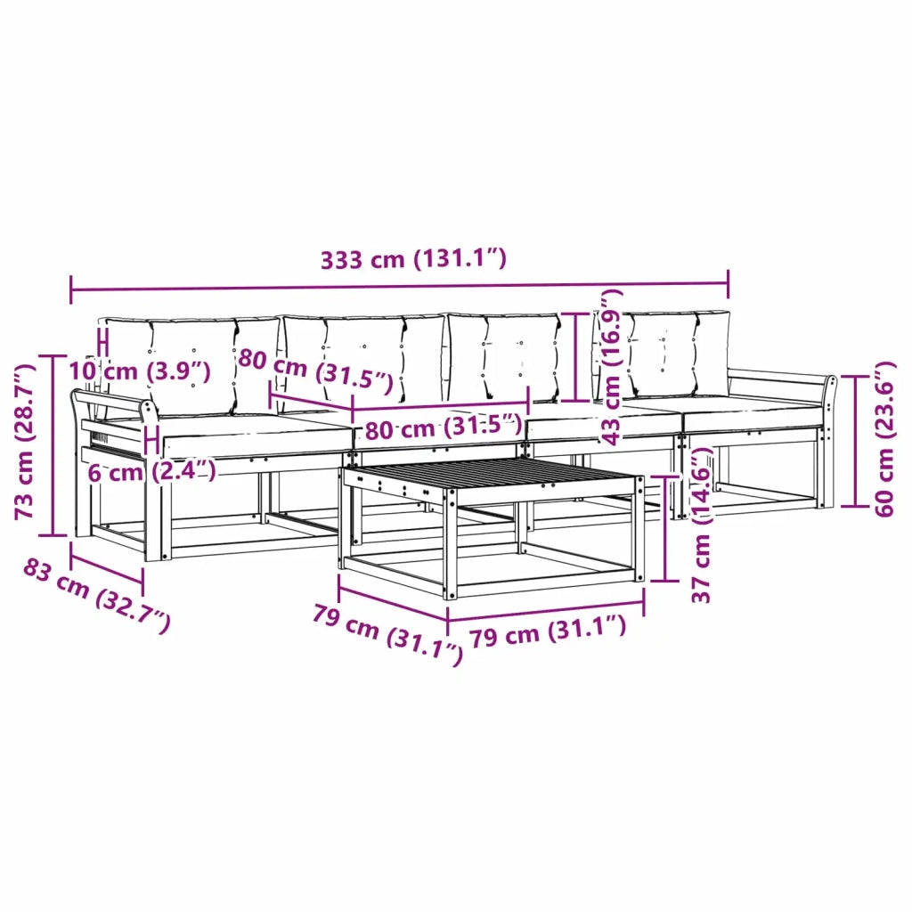 Set di divani da esterno 4 pz Bianco e Antracite 3386026