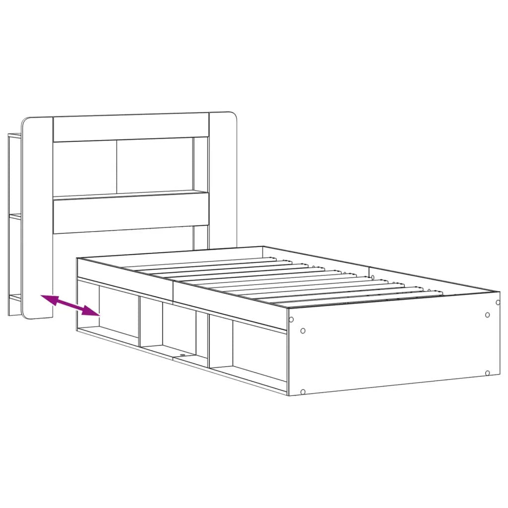 Telaio del letto con storage Grigio Cemento 80 x 200 cm 3433432