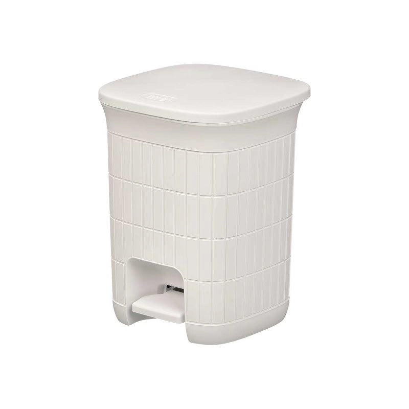 Pattumiera Bidone con Pedale da Bagno Domus Bianco Polvere 6 Litri
