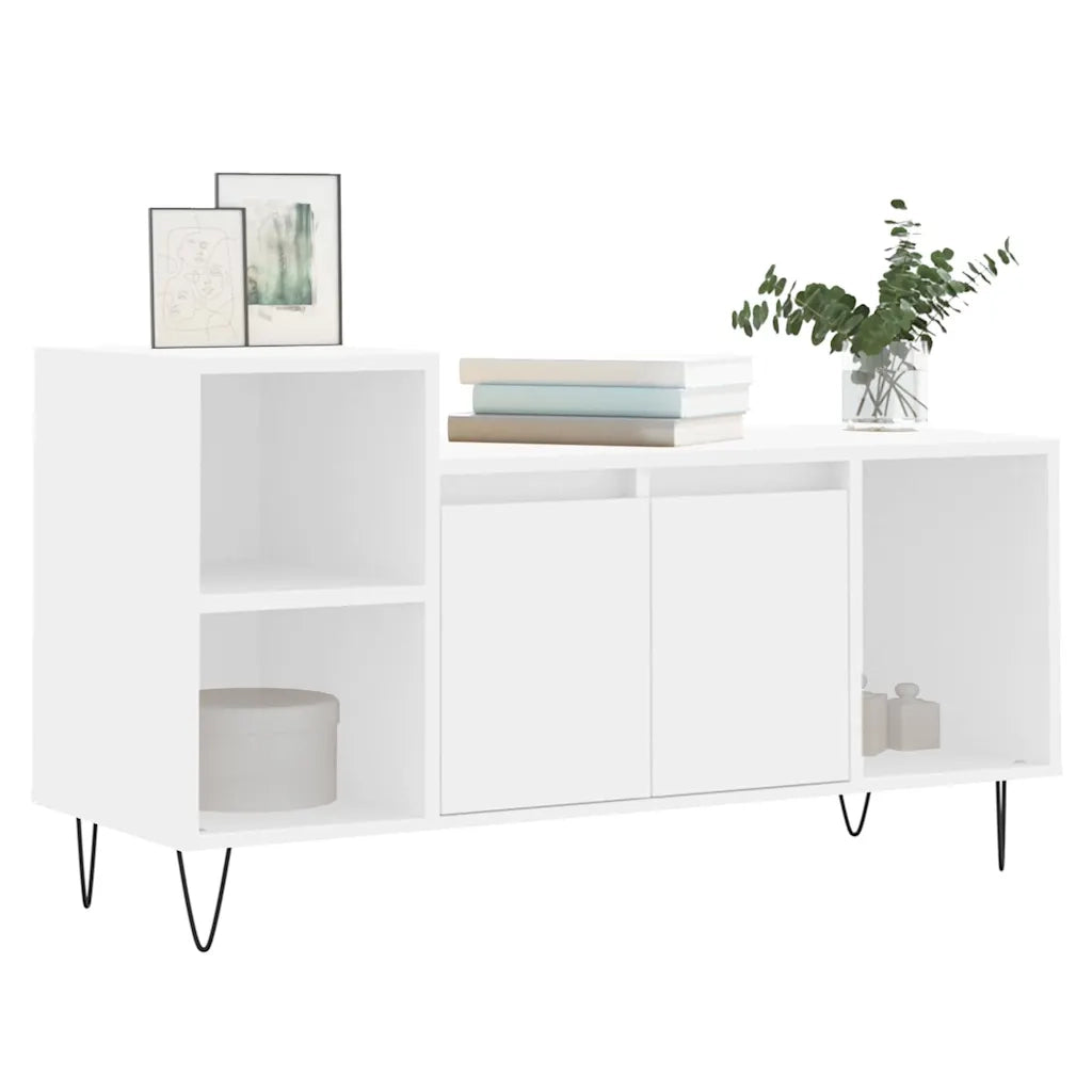 Mobile Porta TV-Mobile per TV-Credenza TV Bianco 100x35x55 cm in Legno Multistrato 372673