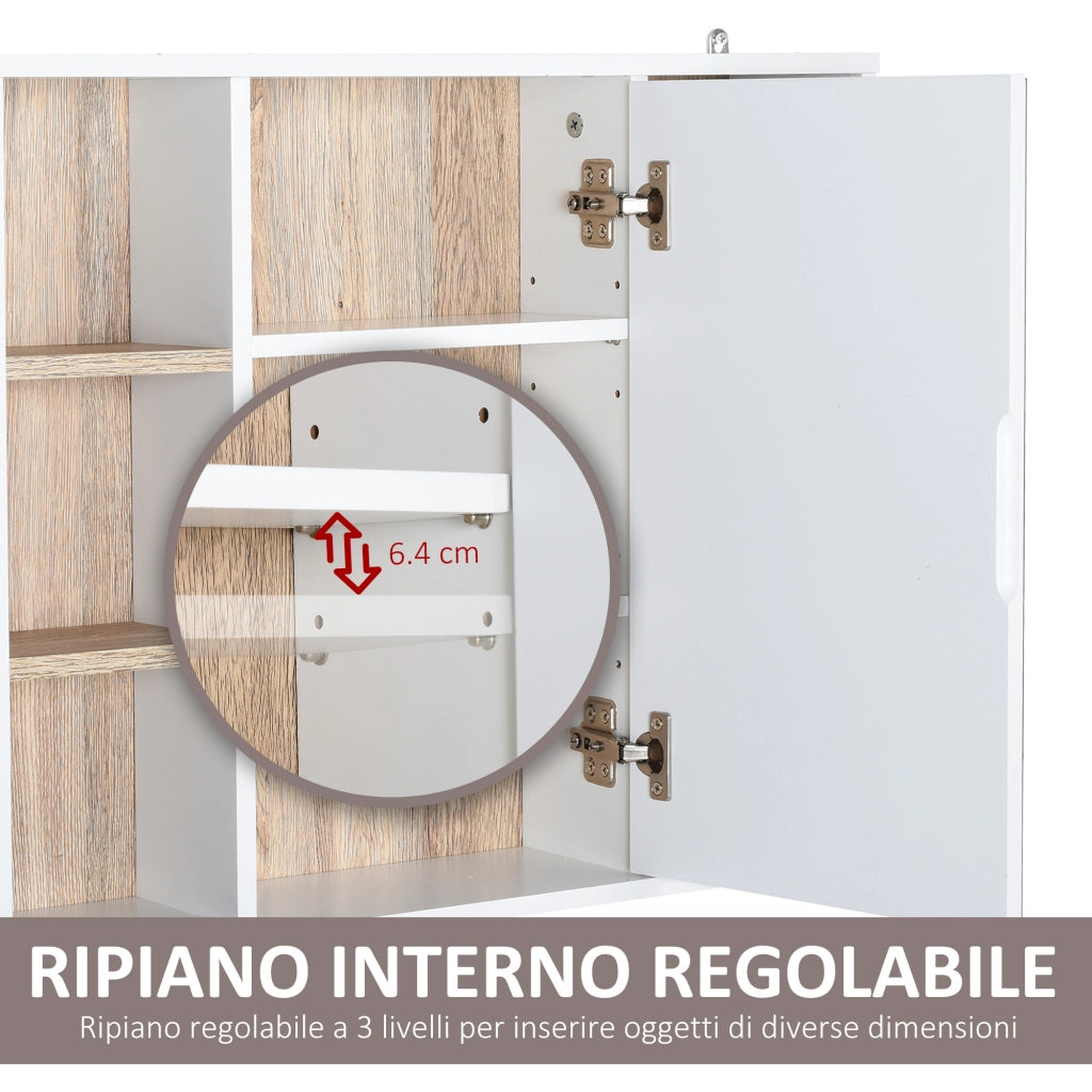 Armadio con specchio ¨C zephmum ¨C bianco, MDF, 60x14.5x49.4 cm