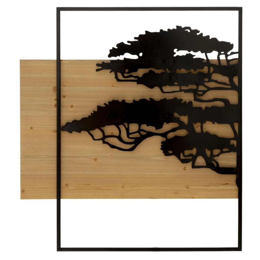 Pannello da muro Lagos in ferro e legno, set 3 pezzi 204x80 cm