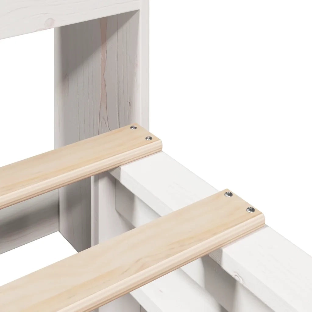 Letto Libreria senza Materasso Bianco 180x200 cm Legno Massello 3323930
