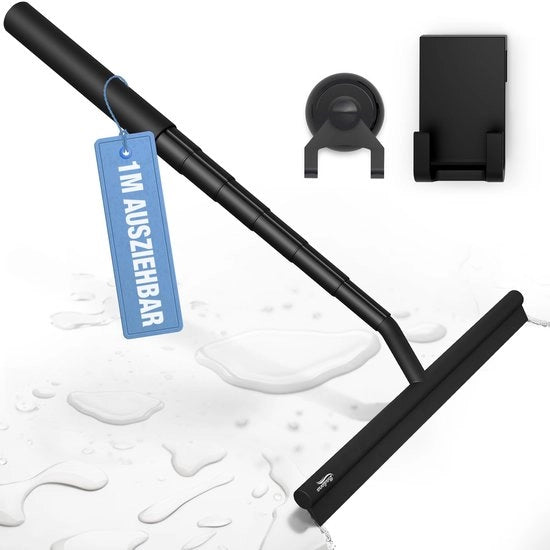 Douchewisser Utschionabile con Asta Telescopica da 100 cm I Douchecabinewisser Rama Reinificatore Doccia I Waterwisser senza Foro per Doccia