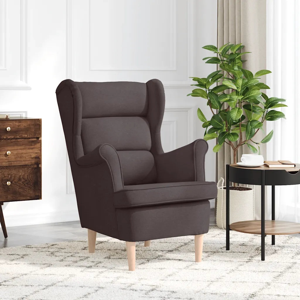 Poltrona | Sedia Relax Marrone Scuro 74x84x100 cm in Tessuto