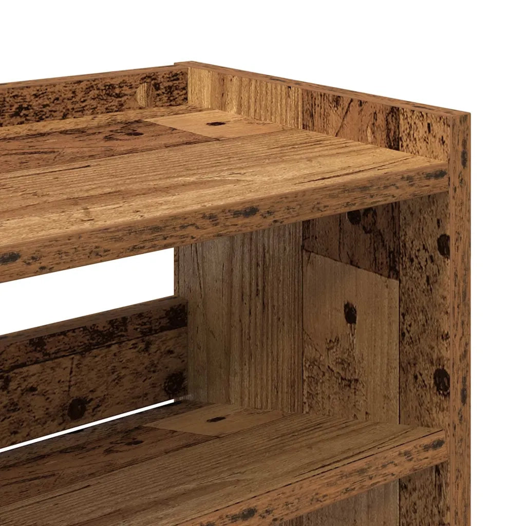 Scarpiera-Scaffale per scarpe Legno Antico 80x25x100 cm in Legno Multistrato
