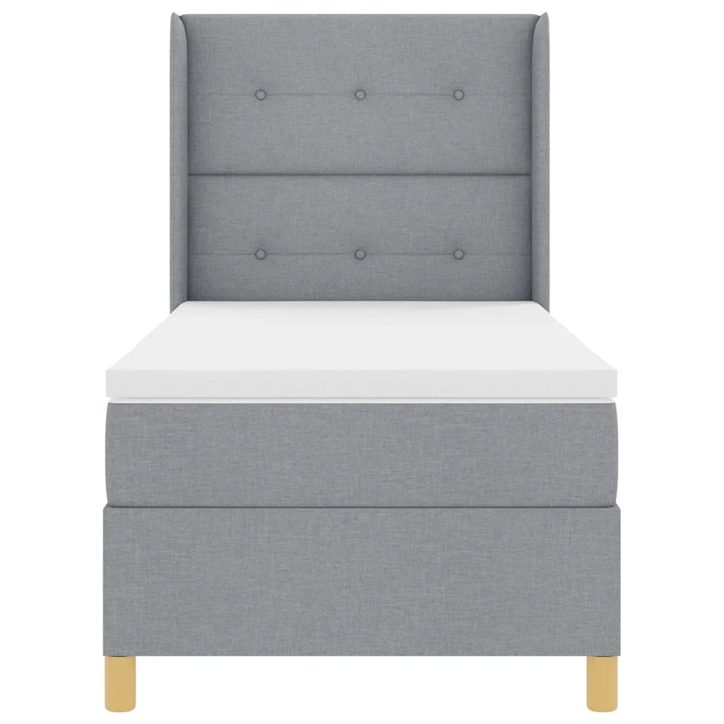 Letto a molle con materasso Grigio chiaro 140 x 200 cm Tessuto 3343679