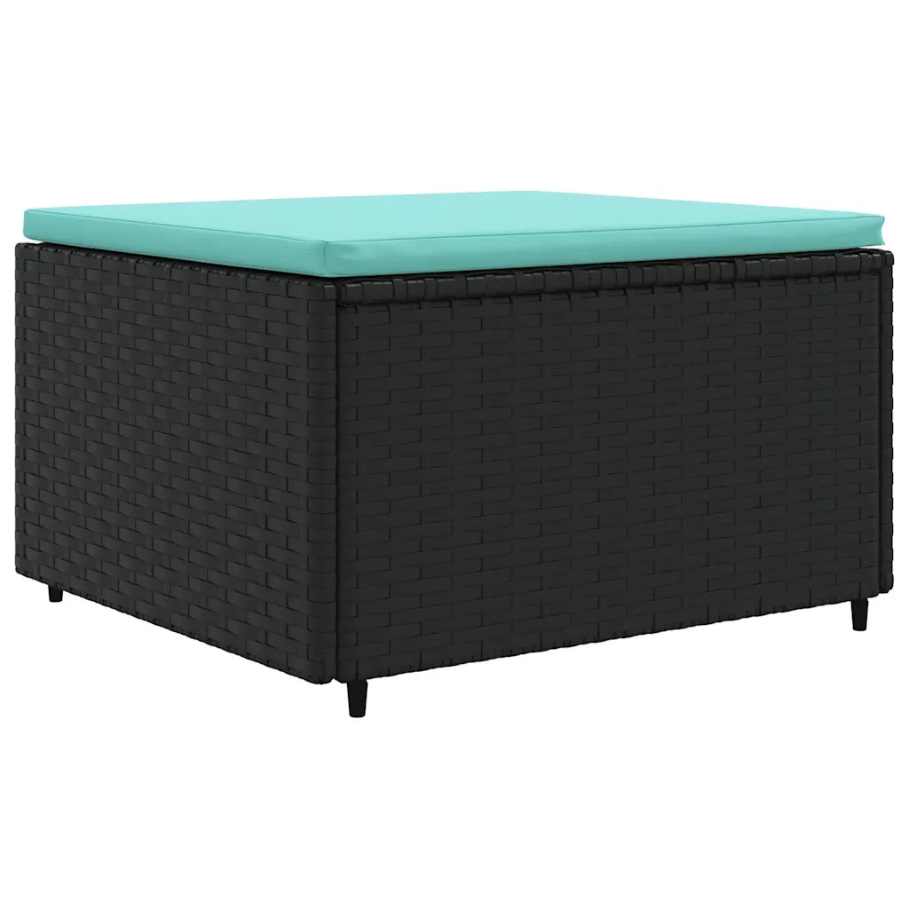 Set Mobili da Giardino 6 pz con Cuscini in Polyrattan Nero