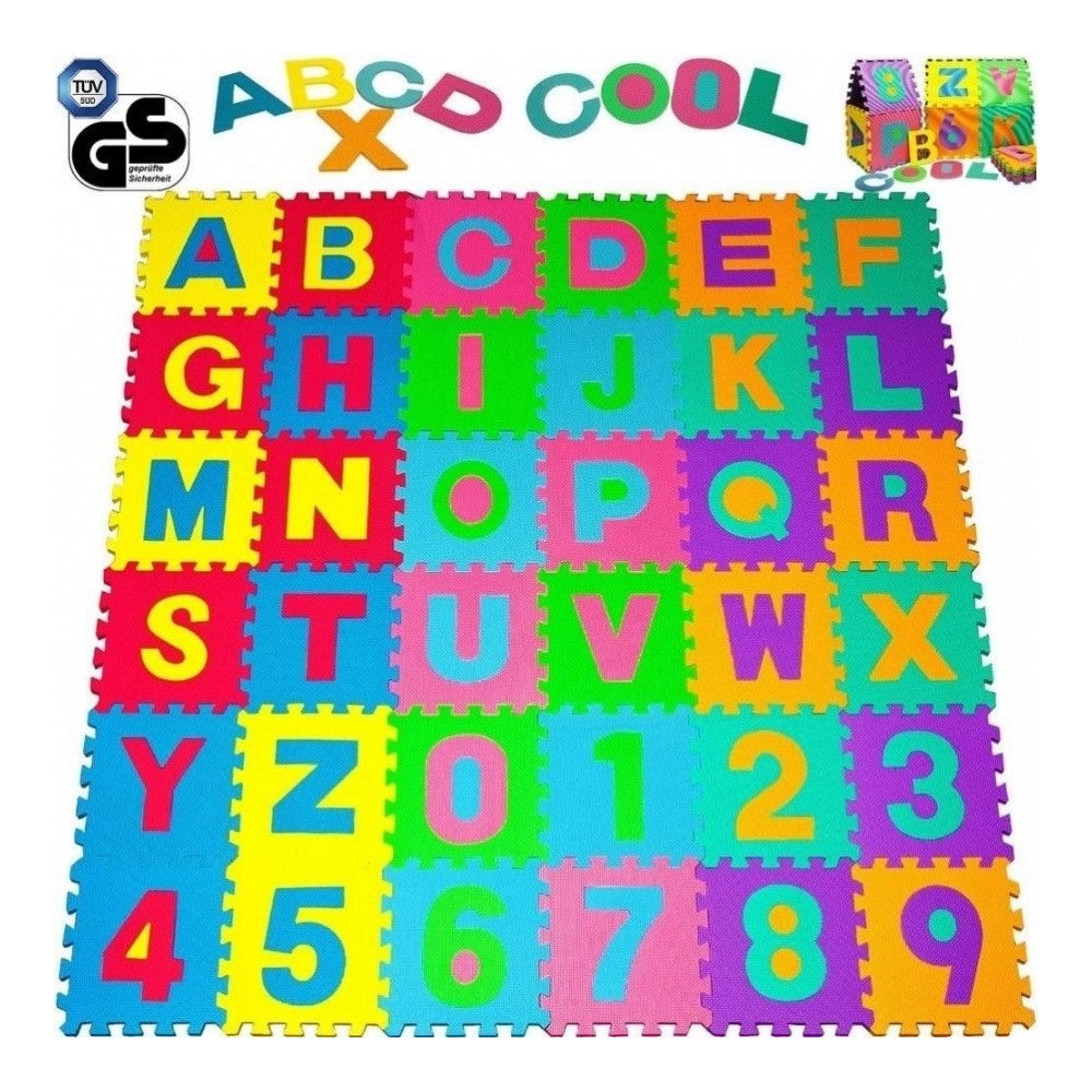 Trade Shop - Tappeto Puzzle Per Bambini 12 X 12 Cm Gioco Tappetino Lettere Alfabeto Gomma -