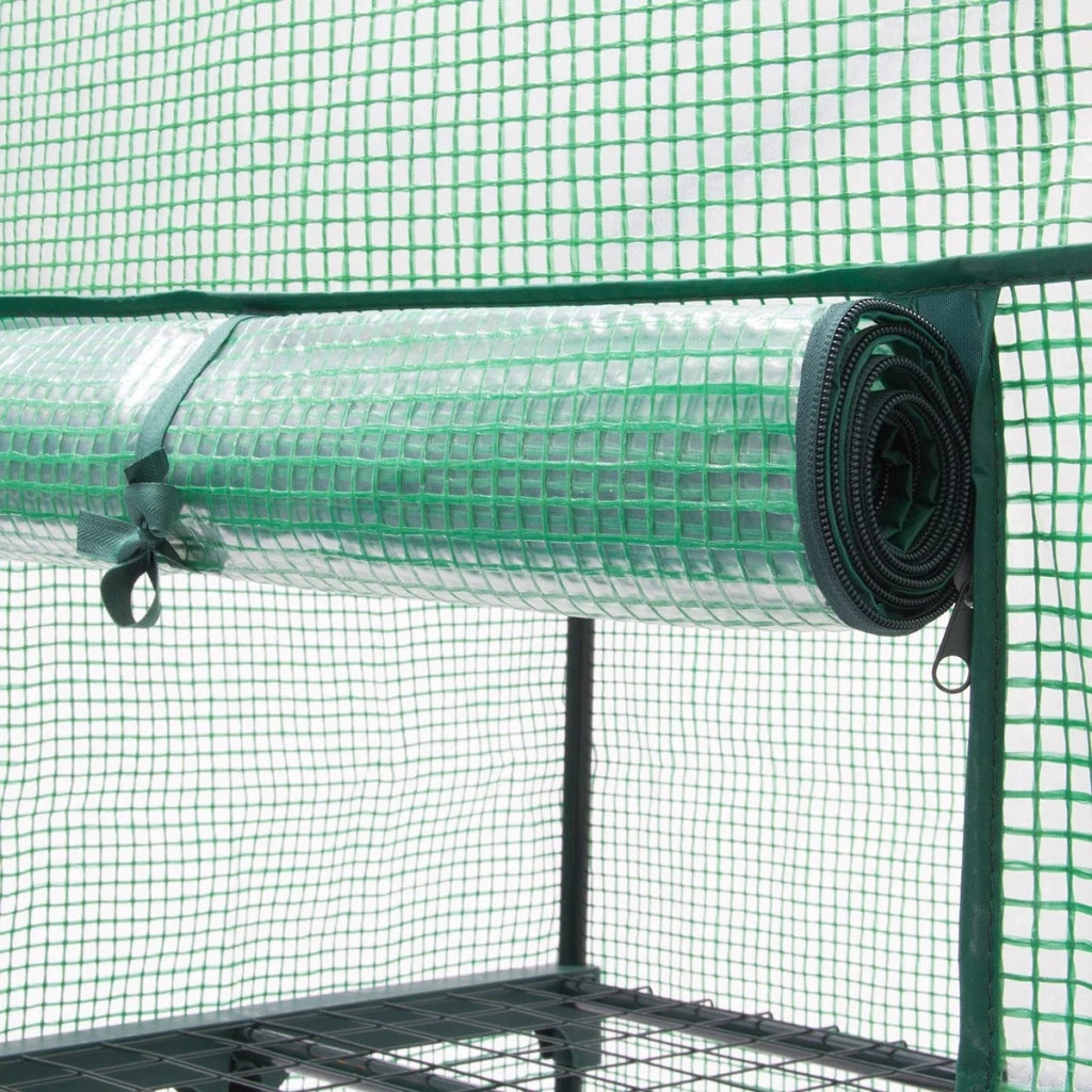 Serra da giardino in metallo 70 x 160 x 50 cm fioriera in plastica 1613004
