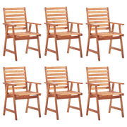 Sedie da Pranzo da Esterni con Cuscini 6 pz Massello di Acacia 3078353