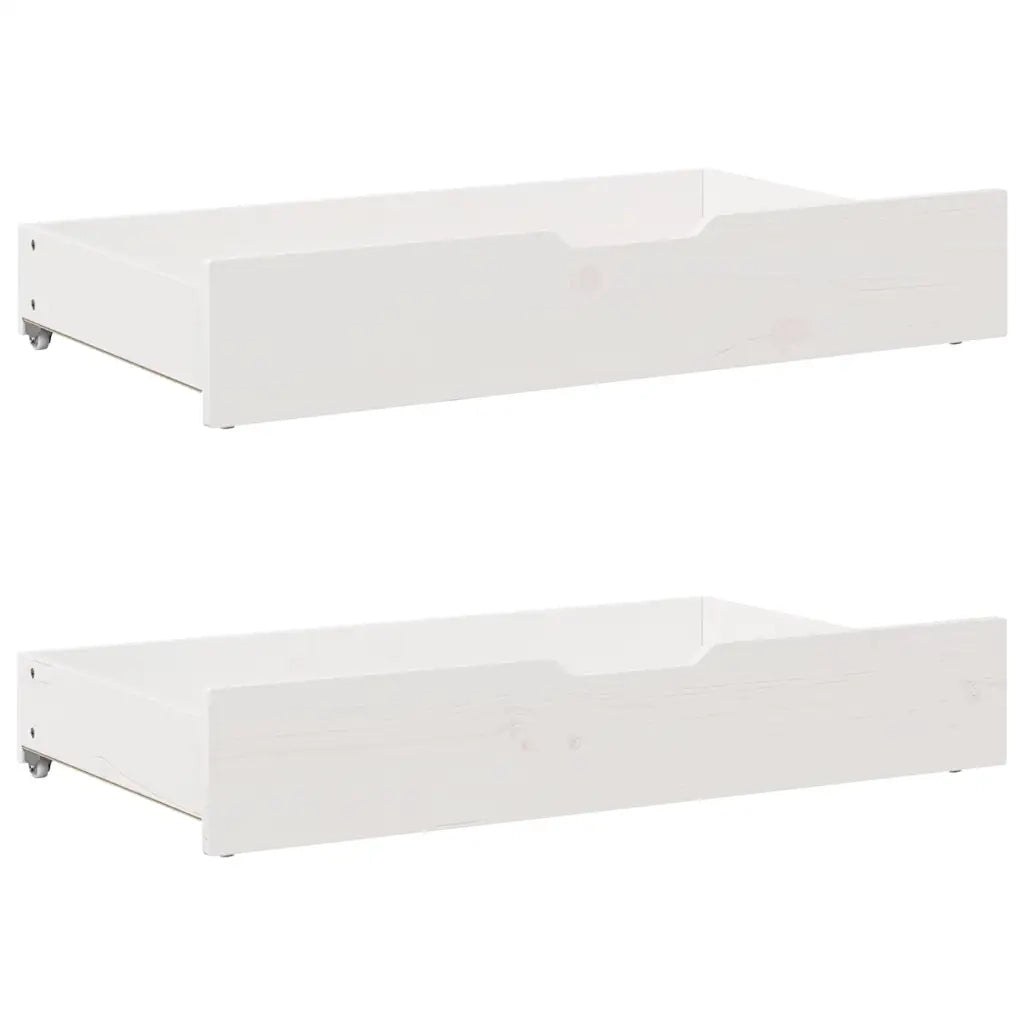 Giroletto senza Materasso Bianco 100x200 cm Legno Massello Pino