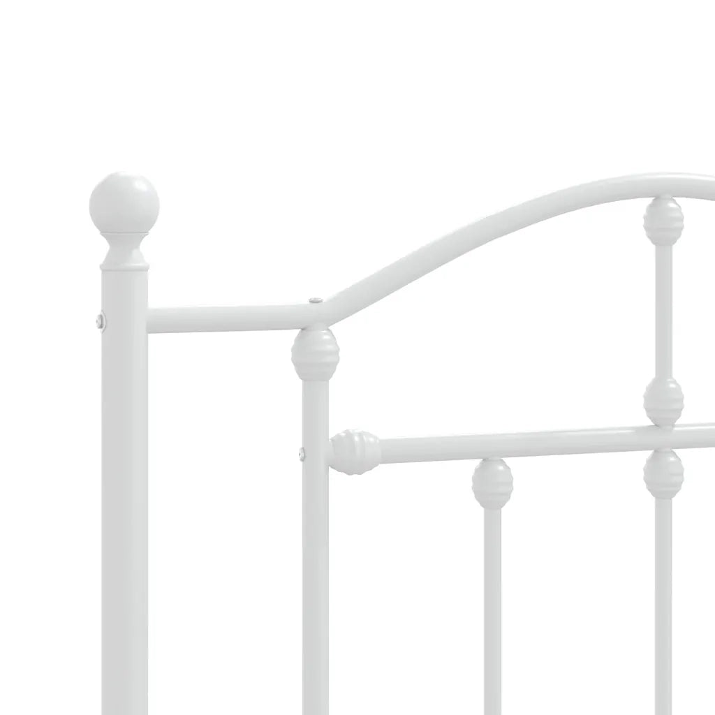 Letto singolo | Letto per adulti | Giroletto con Testiera e Pediera Metallo Bianco 90x190 cm