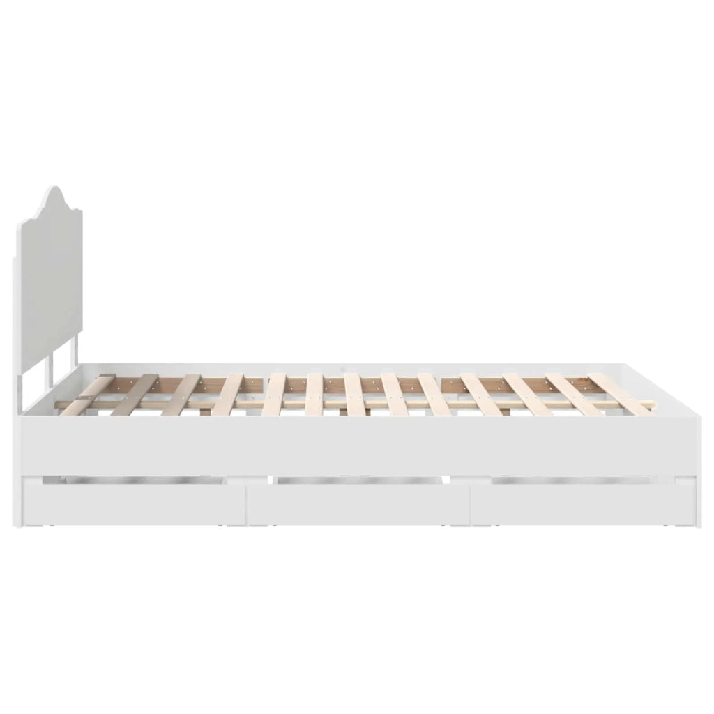 Letto matrimoniale | Letto per adulti | Struttura del letto Bianco 160 x 200 cm Legno Ingegnerizzato