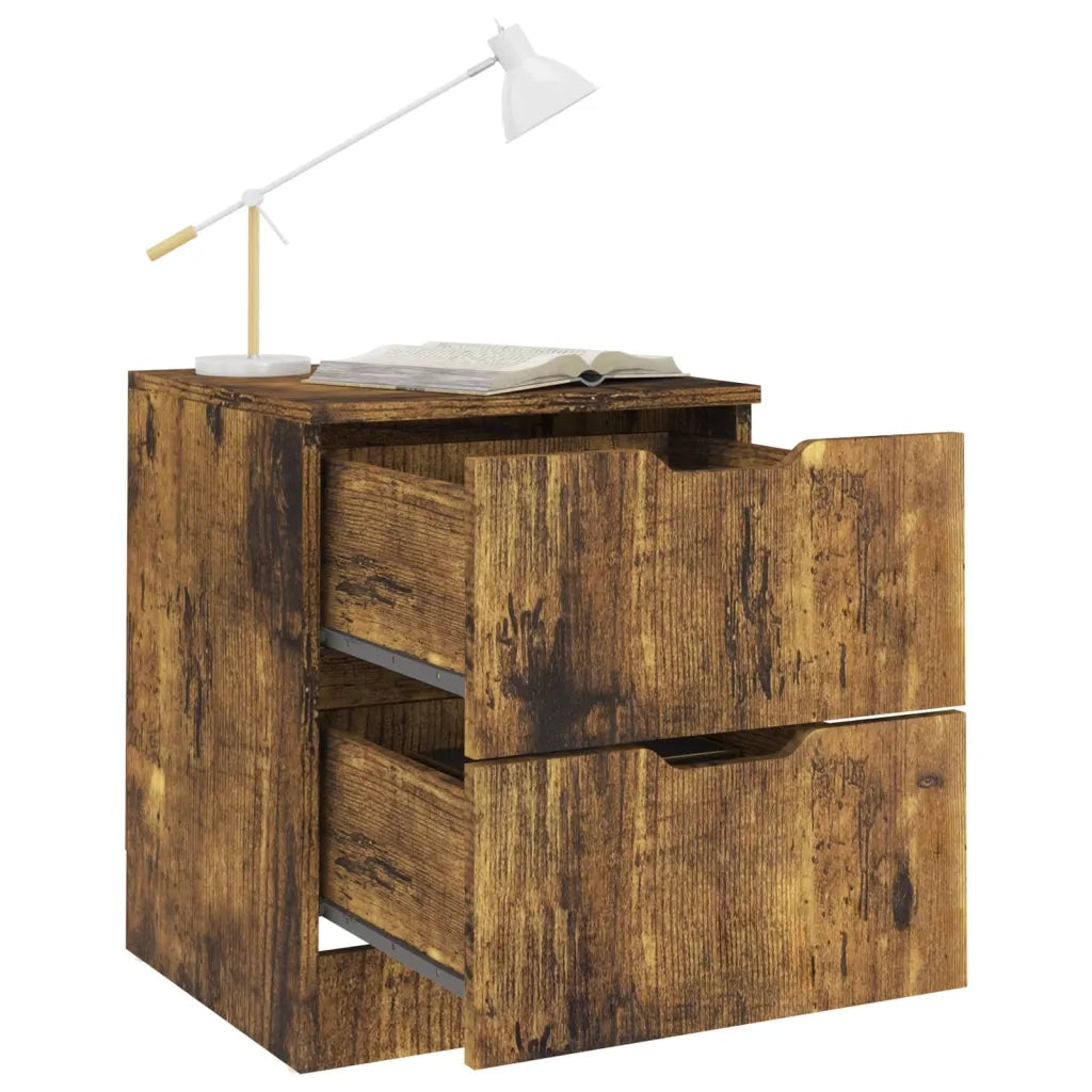 Comodini 2 pz Rovere Fumo 40x40x50 cm in Legno Multistrato 326740