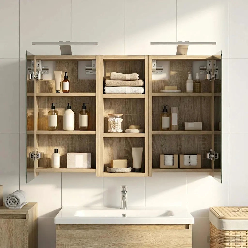 Set di Armadi da Bagno con lo scaffale 3 pcs 80 x 10,5 x 50 cm 3403658