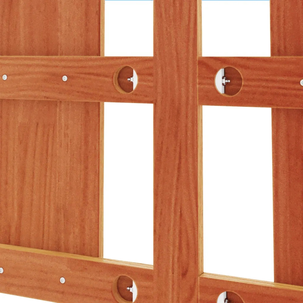 Testiera-Testata-Testiera Decorativa Marrone Cera 135 cm in Legno Massello di Pino 530013