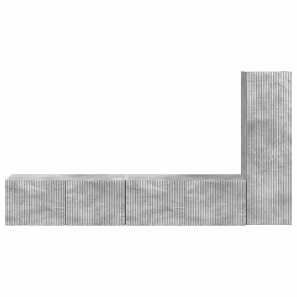 Set mobile TV 3 pz | Armadietto TV | Mobile Porta TV Grigio cemento Legno multistrato