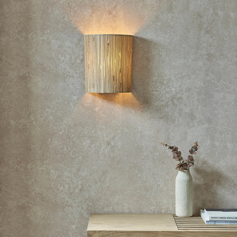 Applique LONGSHORE japandi in erba marina beige E27 Endon