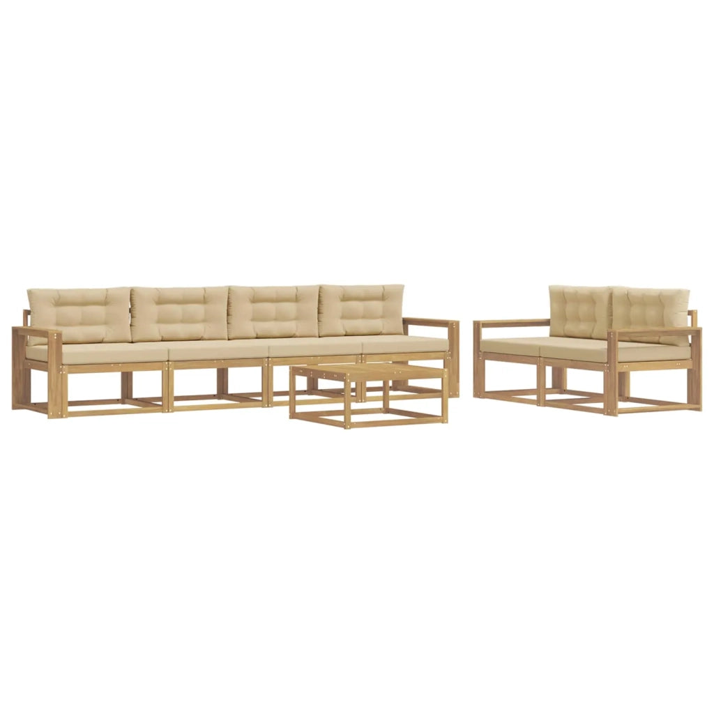 Set di divani da esterno 6 pz Bianco e Beige 3386102