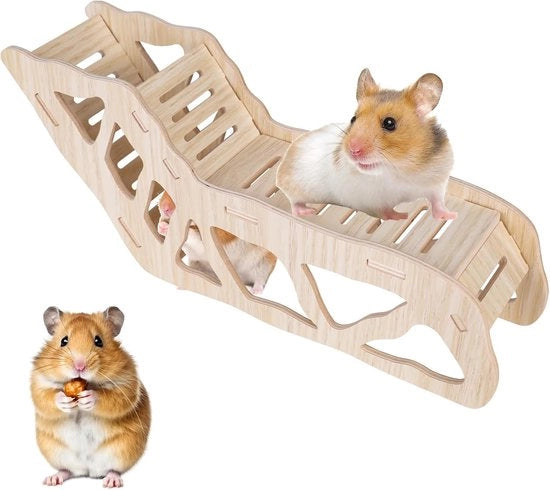 Accessori per hamster - tunnel in legno per hamster - per piccoli animali domestici - gerbili - topi - piccoli animali