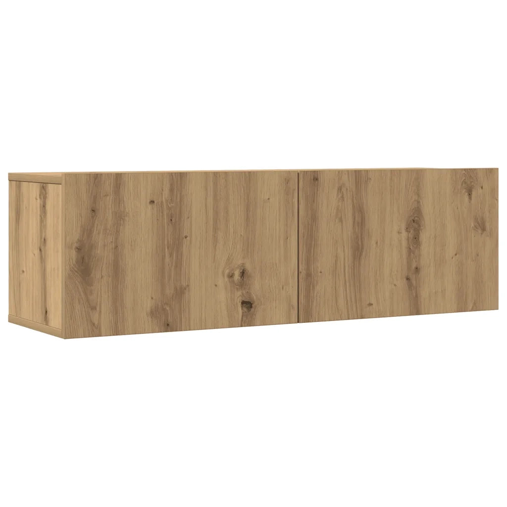Set Mobile TV 7 pz | Armadietto TV | Mobile Porta TV Montato a Parete Rovere in Legno Multistrato