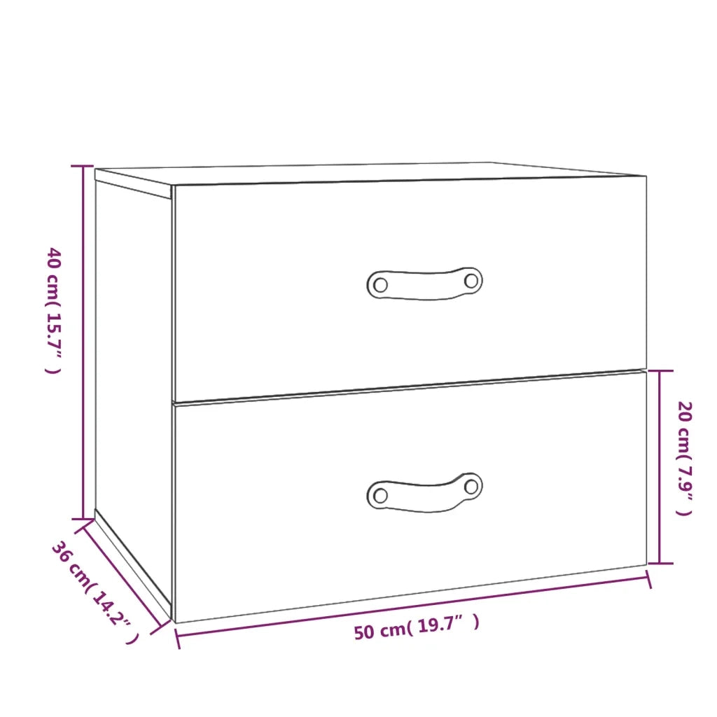 Comodino a Muro Marrone ambra 50x36x40 cm 820982