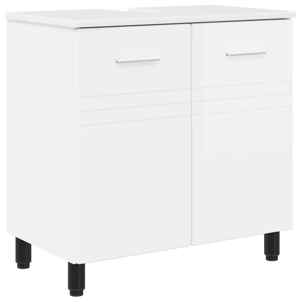 Mobiletto da bagno Bianco Lucido 60 x 35 x 60 cm 889409