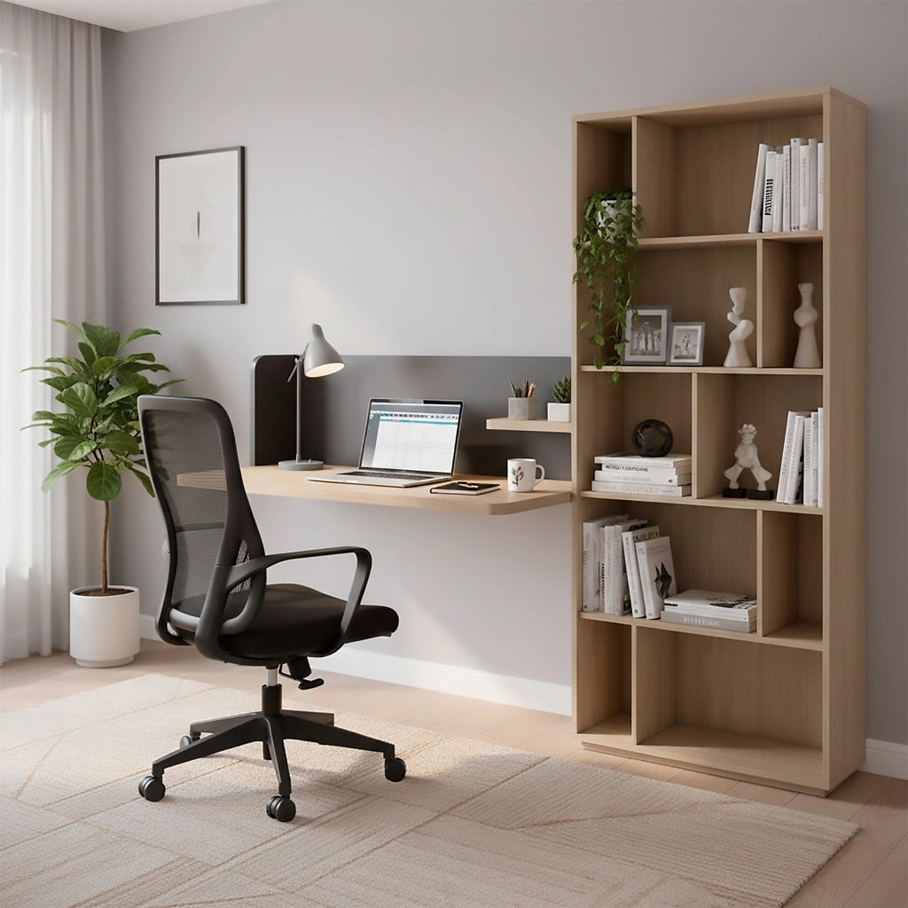 Sedia studio Hispanohogar altezza regolabile in tessuto nero