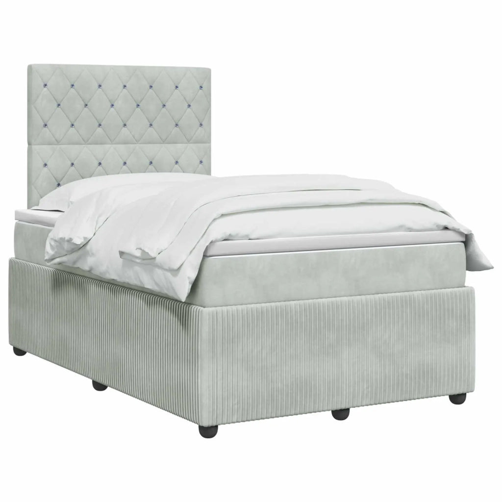 Letto box spring con materasso Grigio Chiaro 120 x 190 cm 3454559