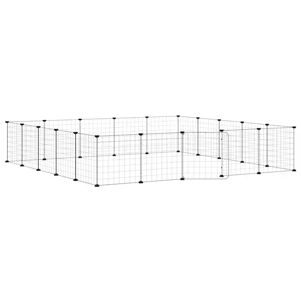 Gabbia per Animali 20 Pannelli con Porta Nera 35x35 cm Acciaio CFW5309591