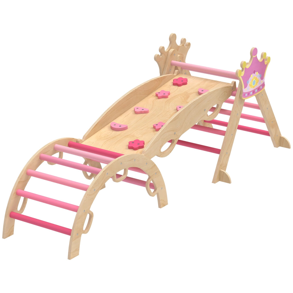 Triangolo di Arrampicata Montessori ¨C Minimal ¨C Legno, Rosa, 8 in 1