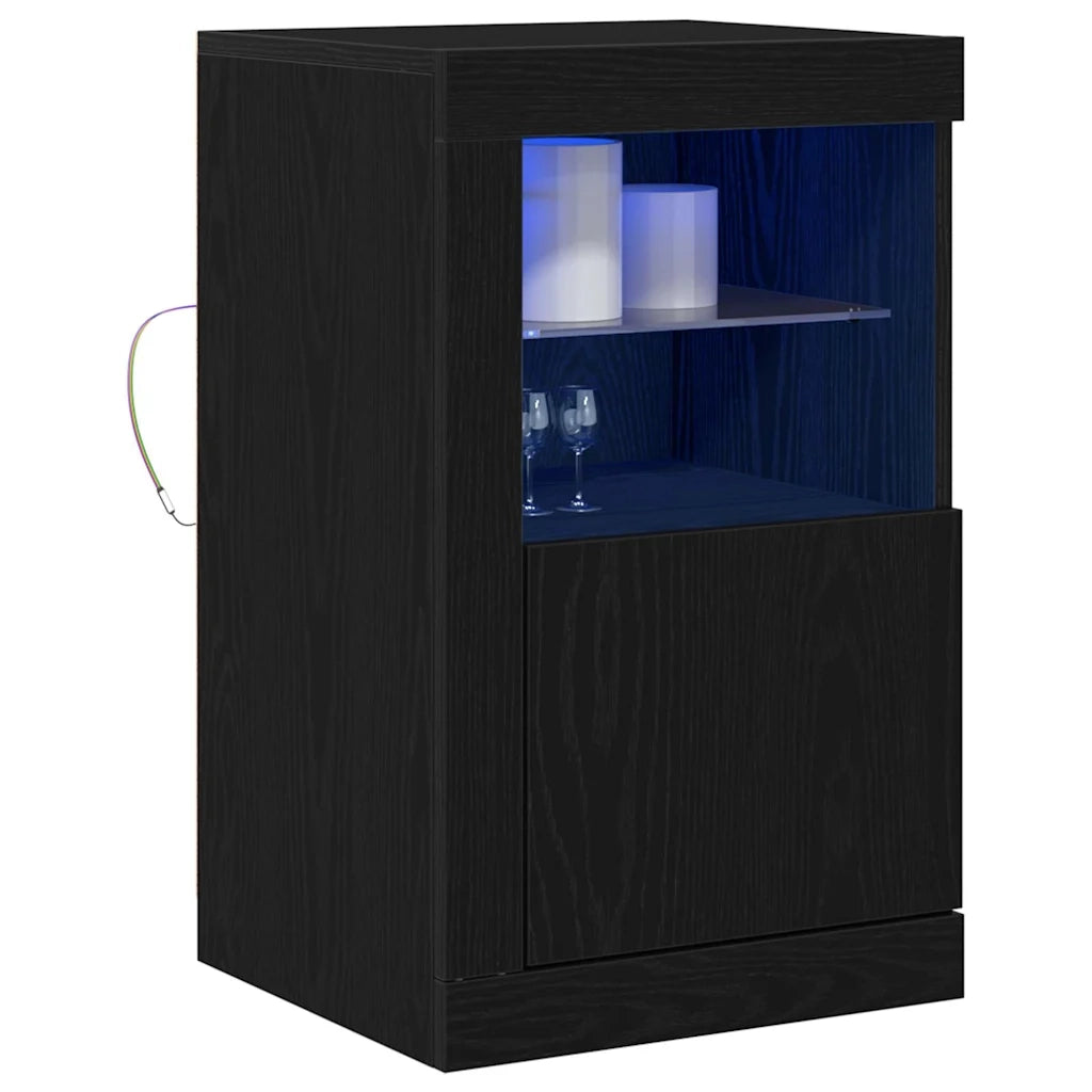 Credenza | Madia LED Rovere Nero 41 x 37 x 67 cm Legno multistrato