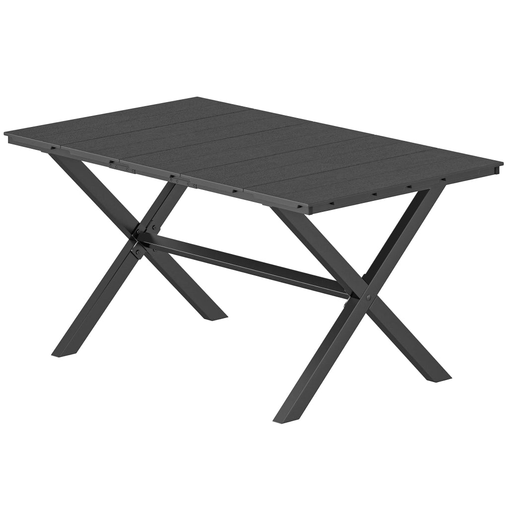 Tavolo da pranzo rettangolare per esterno effetto legno 150x90x74 cm ¨C Xylo ¨C Nero