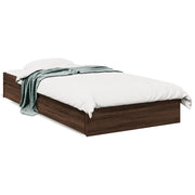 Letto singolo | Letto per adulti | Giroletto Cassetti Rovere Marrone 75x190 cm Legno Multistrato