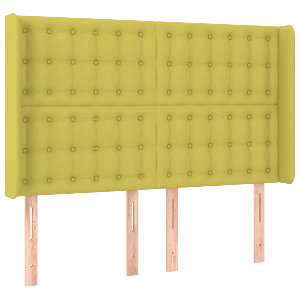 Testiera ad Orecchio Verde 147x16x118/128 cm in Tessuto