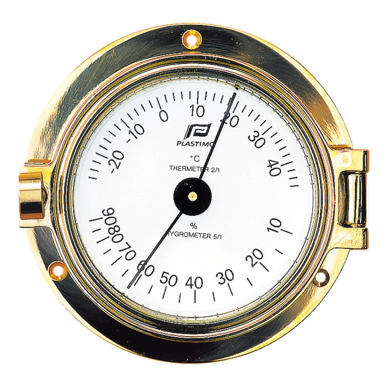 THERMO-IGROMETRO 3" POLISHED BRASS THERMO-HYGROMETER