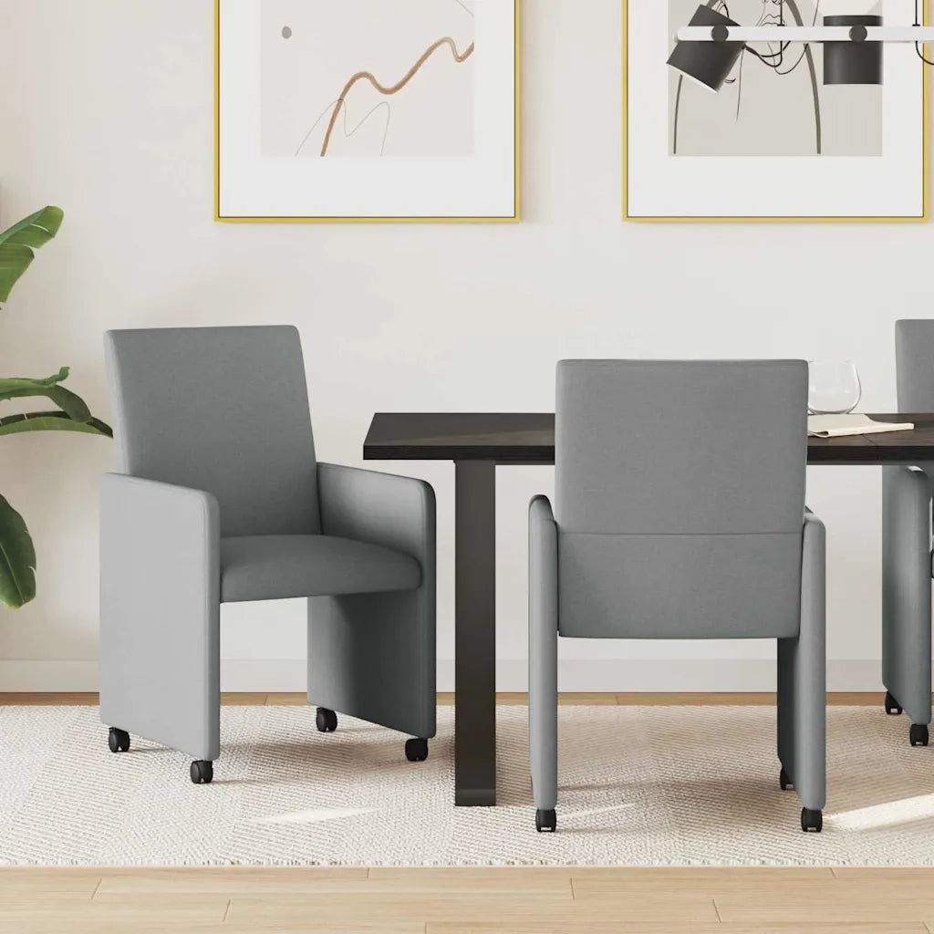 Sedie da Pranzo con Ruote 2 pcs Grigio chiaro 57 x 66 x 94 cm 42017807