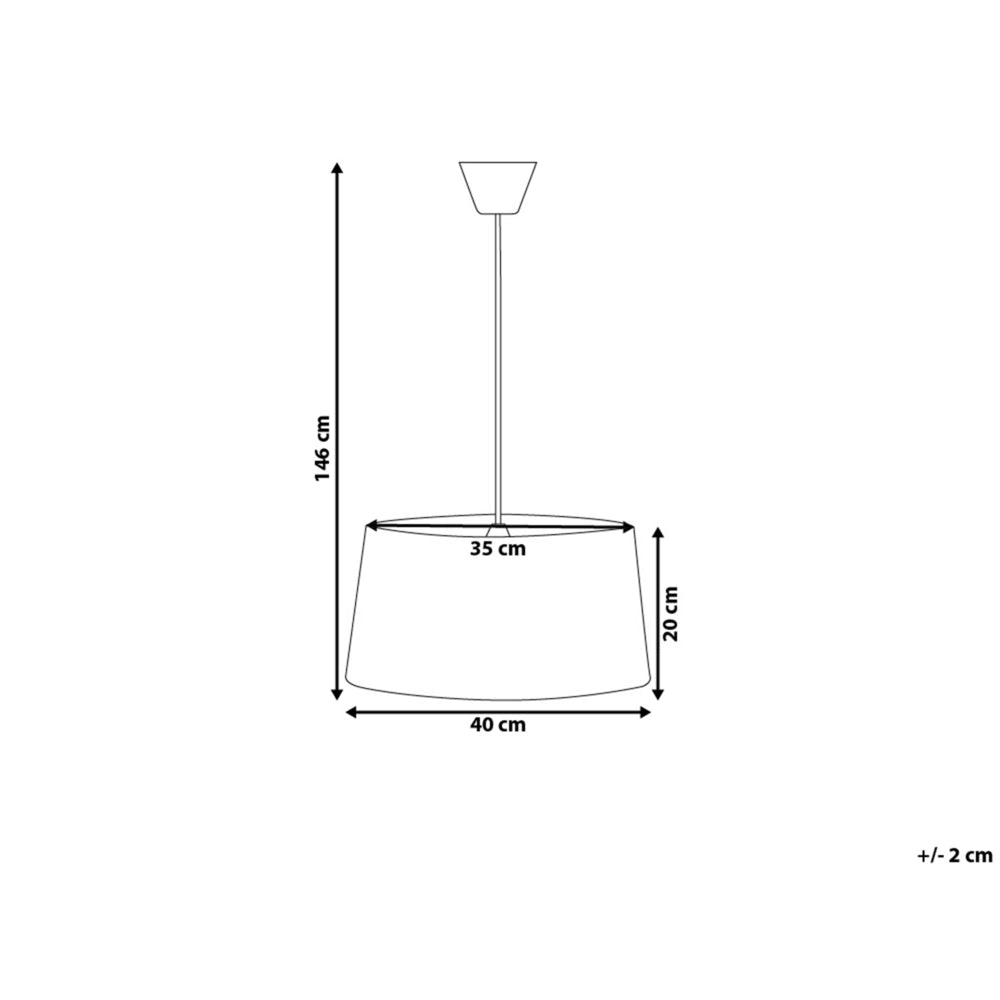 Lampada a Sospensione in Tessuto Bianco e Rame Forma Campana Moderna